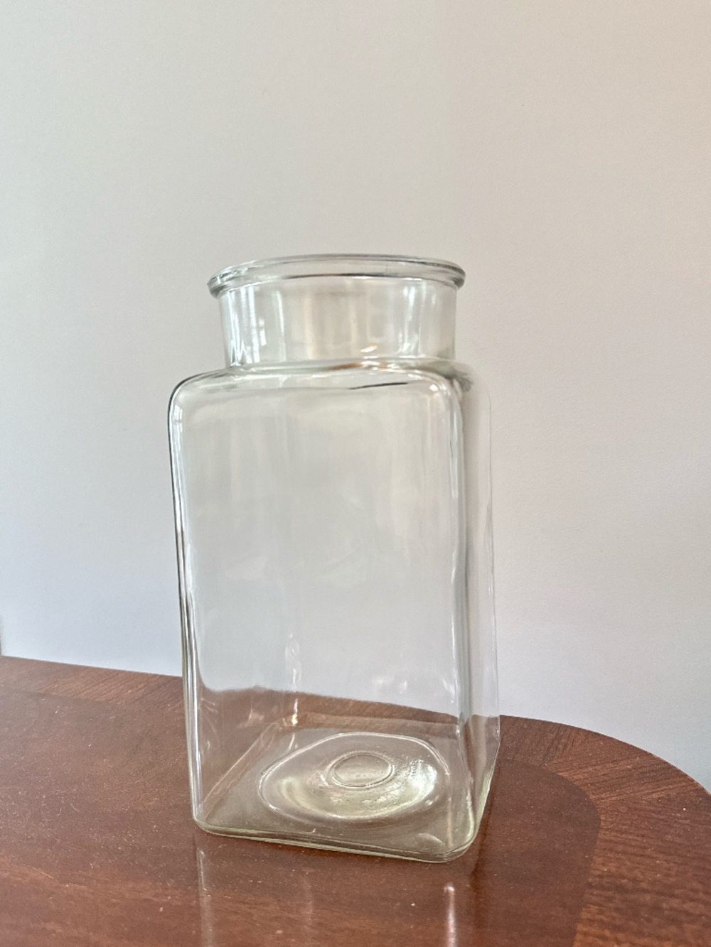Large Square Glass Vase Apothecary Jar Thick Clear Glass Floral Vase Home Decor